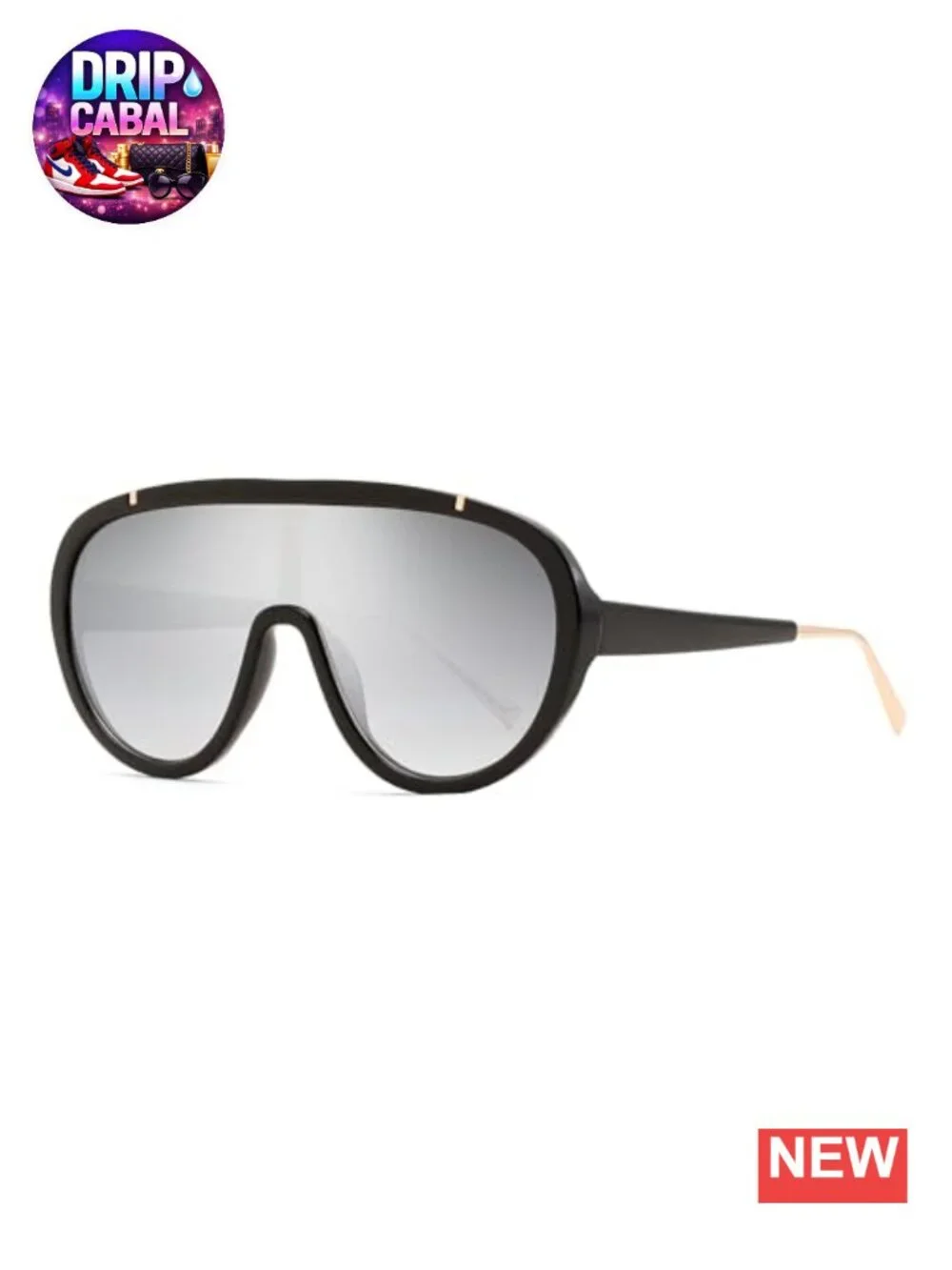 Oversized Sunglasses Women Men Round One Piece UV400